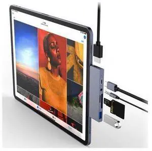 XJYLCPC 6 in 1 USB C Hub for iPad Pro 2020, 2018, iPad Air 4, MacBook Pro M1 2020, 2019, 2018, 2017, MacBook Air with 4K@30Hz HDMI HDR, USB 3.0, 3.5mm Audio and 60W PD, SD/Micro Card ReaderUSB-C XJYLCPC 6 in 1 USB C Hub for iPad Pro 2020, 2018, iPad Air 4, MacBook Pro M1 2020, 2019, 2018, 2017, MacBook Air with 4K@30Hz HDMI HDR, USB 3.0, 3.5mm Audio and 60W PD, SD/Micro Card ReaderUSB-C