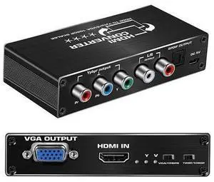 HDMI to YPbPr Converter with Scaler Function, 1080P HDMI to Component, HDMI to VGA Converter, HDMI in Component Out Converter with SPDIF Output for MacBook TV Blu-Ray DVD PS4 DVD HDMI to YPbPr Converter with Scaler Function, 1080P HDMI to Component, HDMI to VGA Converter, HDMI in Component Out Converter with SPDIF Output for MacBook TV Blu-Ray DVD PS4 DVD