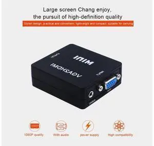 Mini VGA to 1080P HDMI adapter Converter VGA2HDMI Converter with Audio for HDTV for PC Laptop Display Computer Mac Projector, Xbox, HDTV, Raspberry Pi, and More (Black) Mini VGA to 1080P HDMI adapter Converter VGA2HDMI Converter with Audio for HDTV for PC Laptop Display Computer Mac Projector, Xbox, HDTV, Raspberry Pi, and More (Black)