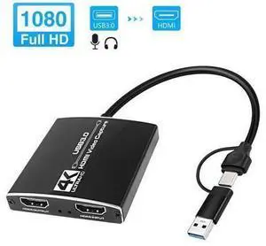 4K30hz Capture Card for Live Streaming 1080P 60FPS Game Capture Card with USB & Microphone HDMI Loop-Out, Capture Card for Recording Works for Nintendo Switch/PS4/OBS/Camera/ PC 4K30hz Capture Card for Live Streaming 1080P 60FPS Game Capture Card with USB & Microphone HDMI Loop-Out, Capture Card for Recording Works for Nintendo Switch/PS4/OBS/Camera/ PC