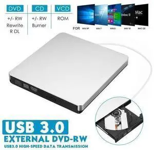 USB3.0/USB-C External CD DVD Drive, USB 3.0 Portable CD DVD +/-RW Drive Slim CD DVD ROM Rewriter Burner CD DVD Player for Laptop Desktop MacBook PC Windows Linux Mac Os (Silver) USB3.0/USB-C External CD DVD Drive, USB 3.0 Portable CD DVD +/-RW Drive Slim CD DVD ROM Rewriter Burner CD DVD Player for Laptop Desktop MacBook PC Windows Linux Mac Os (Silver)