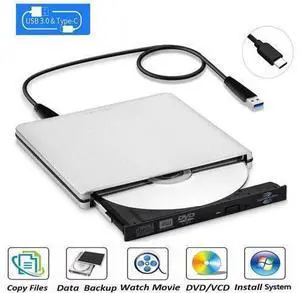 External DVD CD Drive Aluminum External Latest Type C USB 3.0 Ultra,External DVD Drive RW/DVD CD ROM Drive/Writer/Rewriter/USB CD Burner Ideal for Desktops, Notebooks and Laptops External DVD CD Drive Aluminum External Latest Type C USB 3.0 Ultra,External DVD Drive RW/DVD CD ROM Drive/Writer/Rewriter/USB CD Burner Ideal for Desktops, Notebooks and Laptops