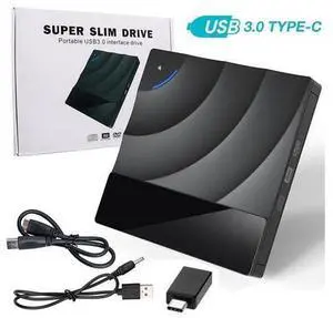 DVD Player for Laptop USB3.0 Type-C Dual Port Portable External CD DVD Drive Drive Slim DVD/CD ROM Rewriter Burner with Touch Sensitive Button for Laptop Desktop PC Windows Linux OS Mac DVD Player for Laptop USB3.0 Type-C Dual Port Portable External CD DVD Drive Drive Slim DVD/CD ROM Rewriter Burner with Touch Sensitive Button for Laptop Desktop PC Windows Linux OS Mac