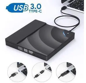 External CD DVD Drive with Touch Sensitive Button, USB Type C Dual Port CD Drive, DVD +/-RW CD +/-RW Writer Burner Player with Classic Silver for MacBook Air, MacBook Pro, Mac OS, PC Laptop External CD DVD Drive with Touch Sensitive Button, USB Type C Dual Port CD Drive, DVD +/-RW CD +/-RW Writer Burner Player with Classic Silver for MacBook Air, MacBook Pro, Mac OS, PC Laptop