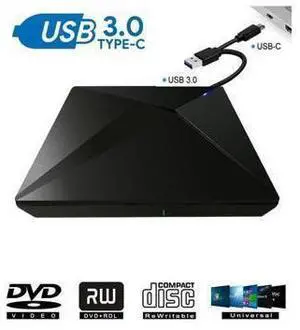 Polaris External CD DVD Drive, USB 3.0 and Type-C Portable CD/DVD Player for Laptop CD Drive Reader Writer Burner Compatible with Laptop Desktop PC Windows Linux Apple Mac Polaris External CD DVD Drive, USB 3.0 and Type-C Portable CD/DVD Player for Laptop CD Drive Reader Writer Burner Compatible with Laptop Desktop PC Windows Linux Apple Mac