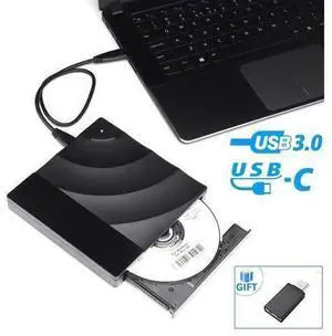 External CD Drive USB 3.0/Type-C Portable CD/DVD+/-RW Burner Player Writer with Touch Sensitive Button Compatible with Windows XP/7/8/10, MacOS, Linux for MacBook, Laptop, Desktop External CD Drive USB 3.0/Type-C Portable CD/DVD+/-RW Burner Player Writer with Touch Sensitive Button Compatible with Windows XP/7/8/10, MacOS, Linux for MacBook, Laptop, Desktop