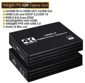 4KVideo Capture Card for Streaming Gaming Capture Card Nintendo Switch HDMI Capture Card HDMI to USB/Type-C Switch Game Capture Card 1080P60FPS Recording Live Streaming Work PS4/5/OBS/PC 4KVideo Capture Card for Streaming Gaming Capture Card Nintendo Switch HDMI Capture Card HDMI to USB/Type-C Switch Game Capture Card 1080P60FPS Recording Live Streaming Work PS4/5/OBS/PC