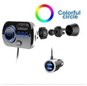Bluetooth FM Transmitter for Car 7 Color LED Backlit Bluetooth Car Adapter with QC3.0 Charging, Support Siri Google Assistant, TF Card AUX, Handsfree Car Kit for Car Bluetooth FM Transmitter for Car 7 Color LED Backlit Bluetooth Car Adapter with QC3.0 Charging, Support Siri Google Assistant, TF Card AUX, Handsfree Car Kit for Car