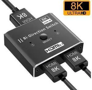 HDMI Switch Splitter 4K@120hz, Aluminum Bidirectional HDMI Switcher 2 in 1 Out, HDMI Splitter 1 in 2 Out, HDMI Hub Supports 4K@120Hz,8K@60Hz for Xbox PS5/4/3 Blu-Ray Player Fire Stick HDTV HDMI Switch Splitter 4K@120hz, Aluminum Bidirectional HDMI Switcher 2 in 1 Out, HDMI Splitter 1 in 2 Out, HDMI Hub Supports 4K@120Hz,8K@60Hz for Xbox PS5/4/3 Blu-Ray Player Fire Stick HDTV