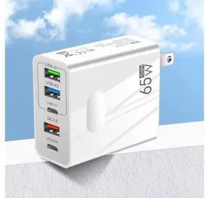 5 Port USB Type C Charger, 65W Fast Wall Charger, PD 3.0 Type C Charging Block Travel GaN Charger Adapter for iPhone Pro, Samsung, MacBook Pro/Air, iPad, Laptops, Dell XPS 13 - White 5 Port USB Type C Charger, 65W Fast Wall Charger, PD 3.0 Type C Charging Block Travel GaN Charger Adapter for iPhone Pro, Samsung, MacBook Pro/Air, iPad, Laptops, Dell XPS 13 - White