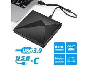 External CD Drive Type C USB 3.0 Portable CD DVD +/-RW Drive Slim DVD/CD ROM Rewriter Burner Writer for Laptop Desktop PC Windows Linux OS Apple Mac,Polaris Black External CD Drive Type C USB 3.0 Portable CD DVD +/-RW Drive Slim DVD/CD ROM Rewriter Burner Writer for Laptop Desktop PC Windows Linux OS Apple Mac,Polaris Black