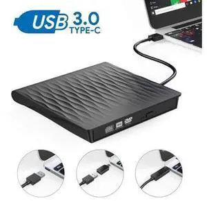 External CD DVD Drive, USB Type C Dual Port CD Drive, DVD +/-RW CD +/-RW Writer Burner Player with Classic Silver for MacBook Air, MacBook Pro, Mac OS, PC Laptop (SLS01, Black) External CD DVD Drive, USB Type C Dual Port CD Drive, DVD +/-RW CD +/-RW Writer Burner Player with Classic Silver for MacBook Air, MacBook Pro, Mac OS, PC Laptop (SLS01, Black)
