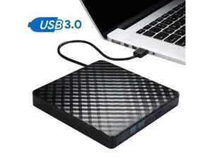 External DVD Drive, High Speed Data Transfer USB 3.0 External CD DVD Reader Writer Player for Laptop Desktop MacBook Mac OS Windows 10/8/7/XP/Vista - Black External DVD Drive, High Speed Data Transfer USB 3.0 External CD DVD Reader Writer Player for Laptop Desktop MacBook Mac OS Windows 10/8/7/XP/Vista - Black