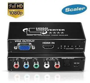 HDMI to Component Converter 1080P HDMI to YPbPr/VGA, HDMI to RGB Converter, HDMI in Component Out Converter with SPDIF Output for MacBook TV Blu-Ray DVD PS4 DVD, PSP, Xbox 360 HDMI to Component Converter 1080P HDMI to YPbPr/VGA, HDMI to RGB Converter, HDMI in Component Out Converter with SPDIF Output for MacBook TV Blu-Ray DVD PS4 DVD, PSP, Xbox 360