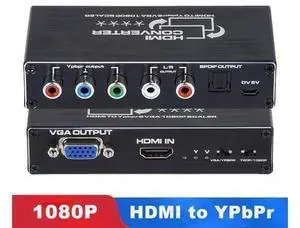 HDMI to Component Converter with Scaler Function, 1080P HDMI to VGA Converter, HDMI to YPbPr 5RCA Converter, HDMI in Component YPbPr Out Converter Adapter with SPDIF Output HDMI to Component Converter with Scaler Function, 1080P HDMI to VGA Converter, HDMI to YPbPr 5RCA Converter, HDMI in Component YPbPr Out Converter Adapter with SPDIF Output