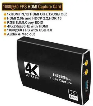 1080P 60fps 4K@60Hz Video Capture Device Video Capture Card Dongle HDMI-compatible to USB3.0/Type-C with Mic & 3.5mm Audio for Game Record Live Streaming Broadcast 1080P 60fps 4K@60Hz Video Capture Device Video Capture Card Dongle HDMI-compatible to USB3.0/Type-C with Mic & 3.5mm Audio for Game Record Live Streaming Broadcast