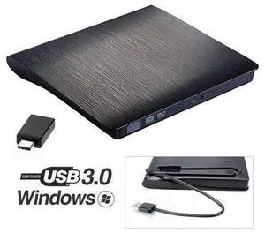 XD001 External DVD CD Drive, USB 3.0 Type-C Portable CD/DVD ROM +/-RW Drive/DVD Player Rewriter Burner Compatible with Laptop Desktop PC Windows Apple Mac, Black XD001 External DVD CD Drive, USB 3.0 Type-C Portable CD/DVD ROM +/-RW Drive/DVD Player Rewriter Burner Compatible with Laptop Desktop PC Windows Apple Mac, Black