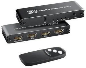 HDMI 2.1 Switch 8K 60Hz 4:4:4, HDMI Switcher 3 in 1 Out with IR Remote, 3 Port 4K 120Hz Auto HDMI Selector Hub Support 8K 48Gbps, Compatible with Xbox Series X, PS4 Pro, PS5, UHD TV HDMI 2.1 Switch 8K 60Hz 4:4:4, HDMI Switcher 3 in 1 Out with IR Remote, 3 Port 4K 120Hz Auto HDMI Selector Hub Support 8K 48Gbps, Compatible with Xbox Series X, PS4 Pro, PS5, UHD TV