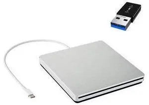 MacBook External CD Drive, USB 3.0 O Type C Dual Port DVD Burner CD DVD Rewriter Burner Writer Compatible with Windows XP/7/8/10, MacOS, Linux for MacBook, Laptop, Desktop, Silver MacBook External CD Drive, USB 3.0 O Type C Dual Port DVD Burner CD DVD Rewriter Burner Writer Compatible with Windows XP/7/8/10, MacOS, Linux for MacBook, Laptop, Desktop, Silver