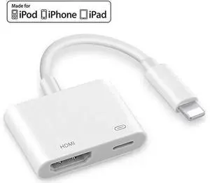 MFI Certified Lightning to HDMI Adapter, Plug and Play 1080P Audio AV Connector, Compatible with TV Projector to lightning Digital AV Adapter, Compatible with iPhone Xr/Xs/Xs Max/X 8 7 6 MFI Certified Lightning to HDMI Adapter, Plug and Play 1080P Audio AV Connector, Compatible with TV Projector to lightning Digital AV Adapter, Compatible with iPhone Xr/Xs/Xs Max/X 8 7 6