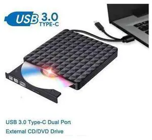 External DVD CD Drive, USB 3.0 Type-C Portable CD/DVD ROM +/-RW Drive/DVD Player Rewriter Burner Compatible with Laptop Desktop PC Windows Apple Mac (Diamond Pattern ) External DVD CD Drive, USB 3.0 Type-C Portable CD/DVD ROM +/-RW Drive/DVD Player Rewriter Burner Compatible with Laptop Desktop PC Windows Apple Mac (Diamond Pattern )