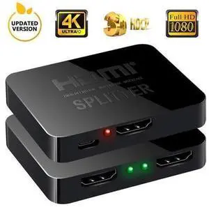 4K@60Hz HDMI Splitter 1 in 2 Out 1x2 Powered HDMI Splitter for Dual Monitors, Full HD HDMI 1080P/ 3D/ 4K Dual Monitors Duplicate/Mirror for PS4 Fire Stick HDTV 4K@60Hz HDMI Splitter 1 in 2 Out 1x2 Powered HDMI Splitter for Dual Monitors, Full HD HDMI 1080P/ 3D/ 4K Dual Monitors Duplicate/Mirror for PS4 Fire Stick HDTV