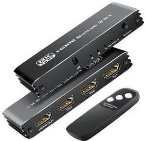 HDMI 2.1 Switch 4K 120Hz HDMI Switcher 3 in 1 Out with IR Remote 3 Port 8K 60Hz Auto HDMI Selector Slim Hub 48Gbps Compatible with Xbox Series X, PS4 Pro, PS5, UHD TV, Monitor, Projector HDMI 2.1 Switch 4K 120Hz HDMI Switcher 3 in 1 Out with IR Remote 3 Port 8K 60Hz Auto HDMI Selector Slim Hub 48Gbps Compatible with Xbox Series X, PS4 Pro, PS5, UHD TV, Monitor, Projector