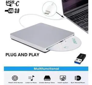 XD055 Slim Type-C/USB3.0 External CD Drive, Portable CD/DVD +/-RW Drive Ultra-Thin DVD/CD ROM Rewriter Burner Compatible with Laptop Desktop PC Windows Linux OS Apple Mac(Silver) XD055 Slim Type-C/USB3.0 External CD Drive, Portable CD/DVD +/-RW Drive Ultra-Thin DVD/CD ROM Rewriter Burner Compatible with Laptop Desktop PC Windows Linux OS Apple Mac(Silver)