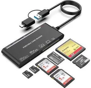 XD/MS/TF/CF/SD Card Reader USB, 7 in 2 Multi Memory Stick Pro Duo Adapter Hub Supports SD SDXC SDHC CF CFI TF Micro SD Micro SDXC Micro SDHC MS MMC UHS-I Cards XD/MS/TF/CF/SD Card Reader USB, 7 in 2 Multi Memory Stick Pro Duo Adapter Hub Supports SD SDXC SDHC CF CFI TF Micro SD Micro SDXC Micro SDHC MS MMC UHS-I Cards