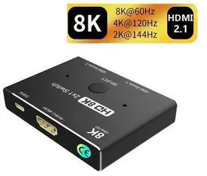 Ultra HD 8K Switcher HDMI 2.1 Ultra HD High Speed 48Gbps Directional Switch Only 2in 1 out 8K@60Hz 4K@120Hz Splitter Converter For PS4/5 TV Box HDTV Xbox Projector Ultra HD 8K Switcher HDMI 2.1 Ultra HD High Speed 48Gbps Directional Switch Only 2in 1 out 8K@60Hz 4K@120Hz Splitter Converter For PS4/5 TV Box HDTV Xbox Projector
