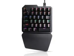 One Handed Mechanical Gaming Keyboard , Mechanical Portable RGB LED Backlit Game Keyboard with Keypad for LOL/PUBG/Wow/Dota/OW/Fps Game, Blue Switches, 35 Keys One Handed Mechanical Gaming Keyboard , Mechanical Portable RGB LED Backlit Game Keyboard with Keypad for LOL/PUBG/Wow/Dota/OW/Fps Game, Blue Switches, 35 Keys