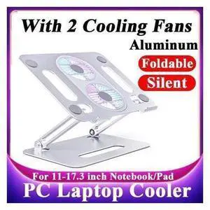 Ergonomic Foldable Laptop Tablet Cooling Stand Aluminum Protable Ultrabook notebook computer riser desktop holder with 2 High-speed Fan,For All Laptop Tablets 11-17.3" MacBook Pro Air Ergonomic Foldable Laptop Tablet Cooling Stand Aluminum Protable Ultrabook notebook computer riser desktop holder with 2 High-speed Fan,For All Laptop Tablets 11-17.3" MacBook Pro Air