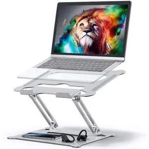Laptop Stand, Laptop Holder Riser Computer Tablet Stand, Adjustable Aluminum Ergonomic Foldable Portable Desktop Holder Compatible with MacBook,iPad,10-17 (Z19-Silver) Laptop Stand, Laptop Holder Riser Computer Tablet Stand, Adjustable Aluminum Ergonomic Foldable Portable Desktop Holder Compatible with MacBook,iPad,10-17 (Z19-Silver)