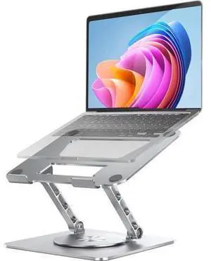 Laptop Cooling Stand, 360 Degree Swivel Adjustable Ergonomic Portable Aluminum Laptop Holder, Foldable Computer Stand Anti-Slip Laptop Riser Compatible with 9-17.3 inch Laptops (Silver) Laptop Cooling Stand, 360 Degree Swivel Adjustable Ergonomic Portable Aluminum Laptop Holder, Foldable Computer Stand Anti-Slip Laptop Riser Compatible with 9-17.3 inch Laptops (Silver)