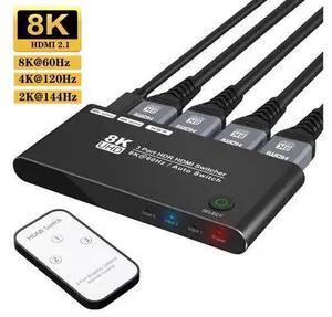 HDMI Switch hdmi Switcher 3 in 1 Out with Remote Control, Ultra 8K HD Directional Switch 8K@60Hz 4K@120Hz High Speed 48Gbps Switch 8K hdmi Splitter ps5 Support Xbox X PS5 luminum Shell HDMI Switch hdmi Switcher 3 in 1 Out with Remote Control, Ultra 8K HD Directional Switch 8K@60Hz 4K@120Hz High Speed 48Gbps Switch 8K hdmi Splitter ps5 Support Xbox X PS5 luminum Shell