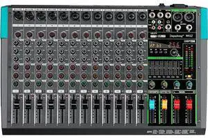 MX12 12 Channel Sound Mixer Audio Mixing Console 48V 256DSP Professional USB PC Play Record Podcast Live Broadcast (US MX12) MX12 12 Channel Sound Mixer Audio Mixing Console 48V 256DSP Professional USB PC Play Record Podcast Live Broadcast (US MX12)