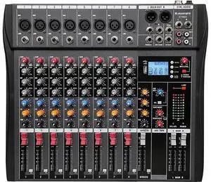 8 Channel Professional Audio Mixer Console Sound Board with 48V Phantom Power,USB Audio Interface for Live Show,Streaming Recording Music Stage Karaoke 8 Channel Professional Audio Mixer Console Sound Board with 48V Phantom Power,USB Audio Interface for Live Show,Streaming Recording Music Stage Karaoke