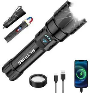 2Pack Rechargeable EDC Flashlight with Electric Lighter&Rechargeable Flashlights High Lumens with Ignition Lens,5000mAh Super Bright Flashlight 2Pack Rechargeable EDC Flashlight with Electric Lighter&Rechargeable Flashlights High Lumens with Ignition Lens,5000mAh Super Bright Flashlight