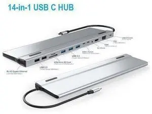 USB C to HDMI Multiport Adapter 4k, 14 in 1 USB C Dongle with 87W Power Delivery,5 USB 3.0/2.0 Ports, SD/TF Card Reader, Gigabit,Audio Port Compatible with MacBook Ipad XPS and More+ USB C to HDMI Multiport Adapter 4k, 14 in 1 USB C Dongle with 87W Power Delivery,5 USB 3.0/2.0 Ports, SD/TF Card Reader, Gigabit,Audio Port Compatible with MacBook Ipad XPS and More+