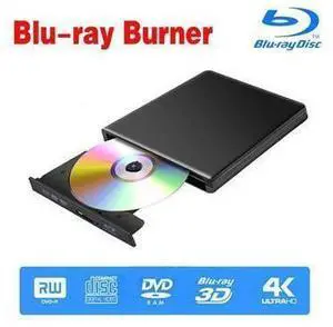 Aluminum External Blu-Ray Burner Drive for Laptop, Portable High-Speed USB-C&USB 3.0 CD Burner/DVD Reader Writer for PC Desktops, Compatible with Windows/Mac OSX/Linux (ODP1202), Black Aluminum External Blu-Ray Burner Drive for Laptop, Portable High-Speed USB-C&USB 3.0 CD Burner/DVD Reader Writer for PC Desktops, Compatible with Windows/Mac OSX/Linux (ODP1202), Black