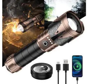 Brightest Flashlights High Lumens with Ignition Lens,20000mAh Super Bright Rechargeable Flashlight Brightest Flashlights High Lumens with Ignition Lens,20000mAh Super Bright Rechargeable Flashlight