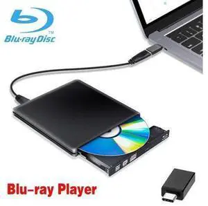 Aluminum External Blu-Ray Player Drive USB 3.0/Type-C Portable CD/DVD+/-RW Burner Player Writer Compatible with Windows XP/7/8/10, MacOS, Linux for MacBook, Laptop, Desktop , Black Aluminum External Blu-Ray Player Drive USB 3.0/Type-C Portable CD/DVD+/-RW Burner Player Writer Compatible with Windows XP/7/8/10, MacOS, Linux for MacBook, Laptop, Desktop , Black