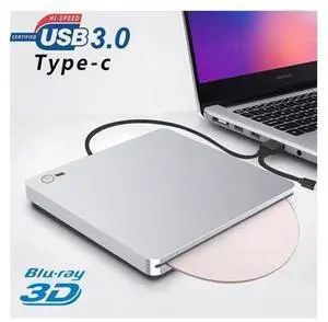 External Blu-Ray Burner Player Drive with One Touch Pop up USB3.0/Type-C Dual Port DVD Burner CD DVD Rewriter Burner Writer Support WindowsXP/7/8/10 MacOS Linux for MacBook, Laptop External Blu-Ray Burner Player Drive with One Touch Pop up USB3.0/Type-C Dual Port DVD Burner CD DVD Rewriter Burner Writer Support WindowsXP/7/8/10 MacOS Linux for MacBook, Laptop