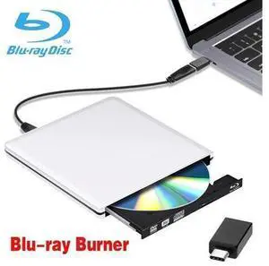Aluminum External Blu-Ray Burner Drive USB 3.0/Type-C Portable CD/DVD+/-RW Burner Player Writer Compatible with Windows XP/7/8/10, MacOS, Linux for MacBook, Laptop, Desktop , Silver Aluminum External Blu-Ray Burner Drive USB 3.0/Type-C Portable CD/DVD+/-RW Burner Player Writer Compatible with Windows XP/7/8/10, MacOS, Linux for MacBook, Laptop, Desktop , Silver