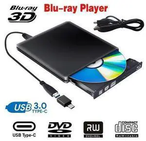Aluminum Slim USB 3.0/Type C External Blu-Ray Player Drive, Portable CD/DVD +/-RW Drive Ultra-Thin DVD/CD ROM Rewriter Burner For Laptop Desktop PC Windows Linux OS Apple Mac, Black Aluminum Slim USB 3.0/Type C External Blu-Ray Player Drive, Portable CD/DVD +/-RW Drive Ultra-Thin DVD/CD ROM Rewriter Burner For Laptop Desktop PC Windows Linux OS Apple Mac, Black