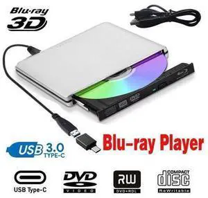 Aluminum Blu-Ray Player USB3.0 with Type-C adapter Superdrive External DVD/CD Reader and DVD/CD Burner for Apple-MacBook Air/Pro/iMac/Mini/MacBook Pro/ASUS/ASUS/DELL, Silver Aluminum Blu-Ray Player USB3.0 with Type-C adapter Superdrive External DVD/CD Reader and DVD/CD Burner for Apple-MacBook Air/Pro/iMac/Mini/MacBook Pro/ASUS/ASUS/DELL, Silver
