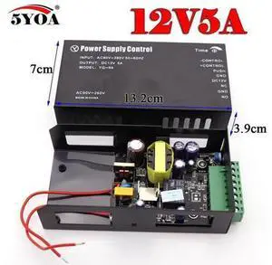 Access Control Power Supply 12V 5A High End Door RFID Fingerprint Supplier Adapter Covertor System Machine DC AC 100~260V(12V5A Black Power) Access Control Power Supply 12V 5A High End Door RFID Fingerprint Supplier Adapter Covertor System Machine DC AC 100~260V(12V5A Black Power)