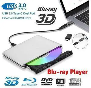 Aluminum External Blu-Ray Player Drive USB 3.0 Portable CD DVD +/-RW Drive DVD/CD ROM Rewriter Burner Writer Compatible with Laptop Desktop PC Windows Mac Pro MacBook (ODP1202, Silver) Aluminum External Blu-Ray Player Drive USB 3.0 Portable CD DVD +/-RW Drive DVD/CD ROM Rewriter Burner Writer Compatible with Laptop Desktop PC Windows Mac Pro MacBook (ODP1202, Silver)