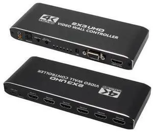 Video Wall Controller 2x3 4K 3840x2160@30Hz Processor HDMI1.4 HDCP 1.4 Support 14 Display Modes - 1x1 1x2 1x3 1x4 1x5 1x6 2x1 2x2 2x3 3x1 3x2 4x1 5x1 6x1 with 1 Input 6 Output with RS232 Video Wall Controller 2x3 4K 3840x2160@30Hz Processor HDMI1.4 HDCP 1.4 Support 14 Display Modes - 1x1 1x2 1x3 1x4 1x5 1x6 2x1 2x2 2x3 3x1 3x2 4x1 5x1 6x1 with 1 Input 6 Output with RS232
