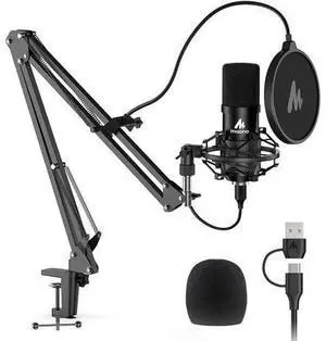USB Microphone, MAONO 192KHZ/24Bit Plug & Play PC Computer Podcast Condenser Cardioid Metal Mic Kit with Professional Sound Chipset for Recording, Gaming, Singing, YouTube (AU-A04) USB Microphone, MAONO 192KHZ/24Bit Plug & Play PC Computer Podcast Condenser Cardioid Metal Mic Kit with Professional Sound Chipset for Recording, Gaming, Singing, YouTube (AU-A04)